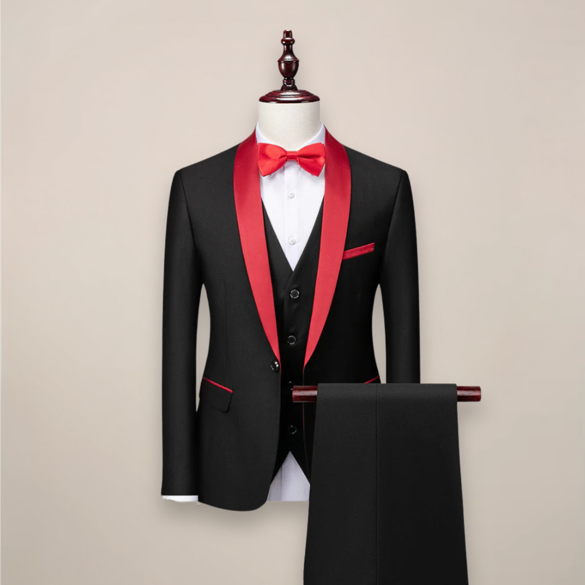 Croială Slim Costum În Trei Piese Pentru Bărbați