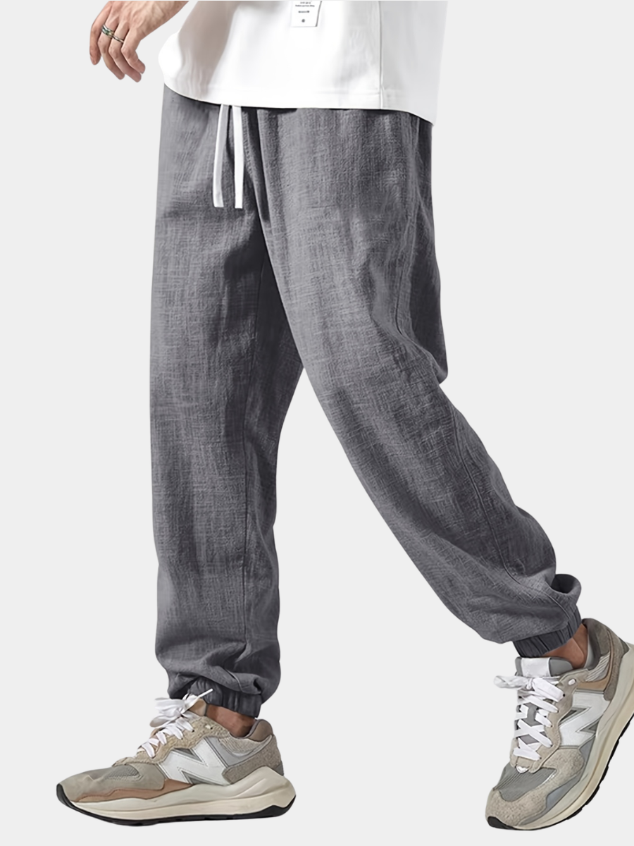 Pantaloni Din In Cu Buzunare Pentru Bărbați