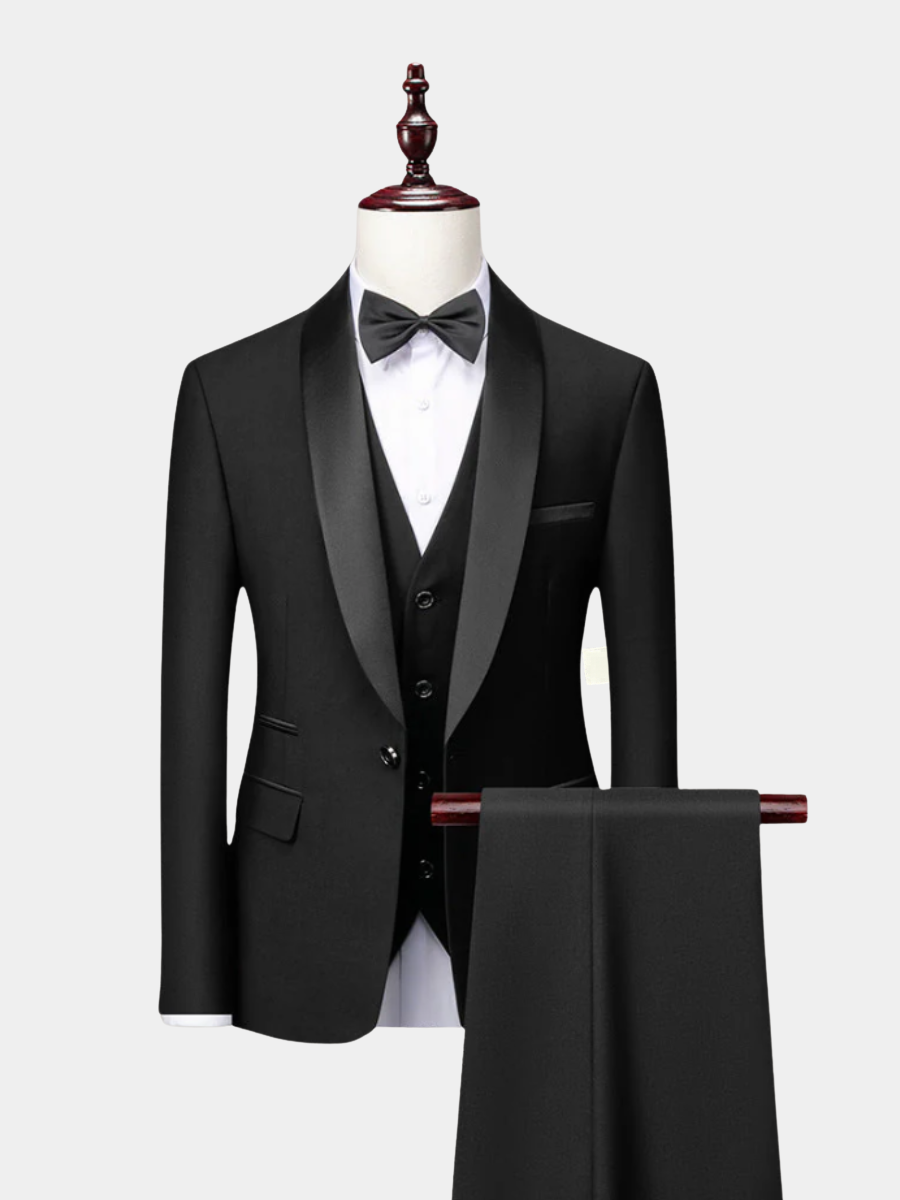 Croială Slim Costum În Trei Piese Pentru Bărbați