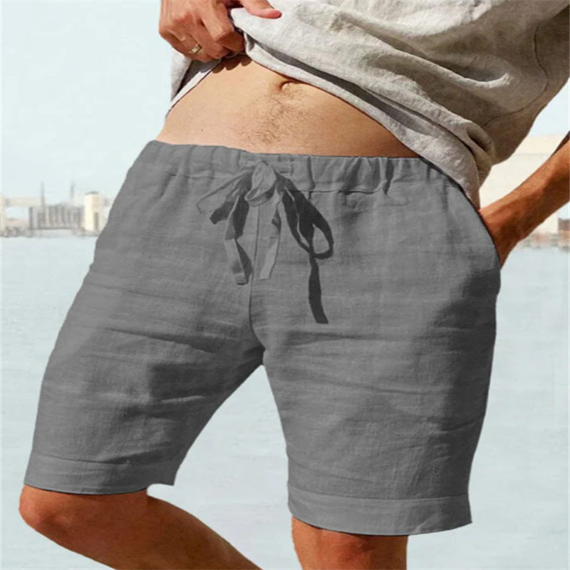 Pantaloni Scurți Din In Pentru Plajă Pentru Bărbați