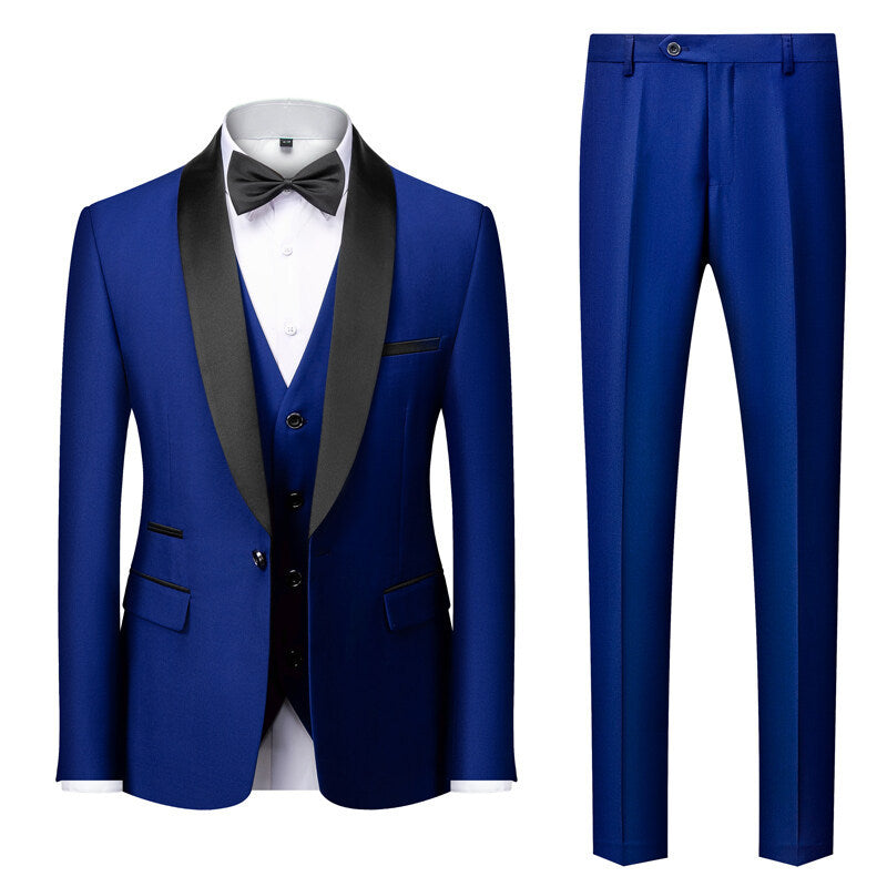 Croială Slim Costum În Trei Piese Pentru Bărbați