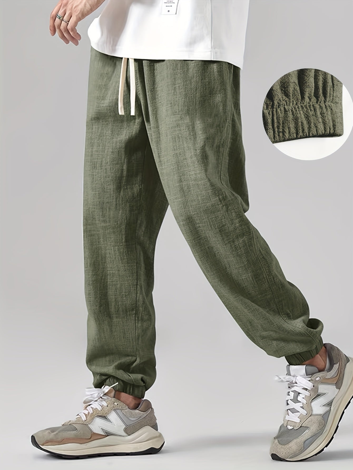 Pantaloni Din In Cu Buzunare Pentru Bărbați
