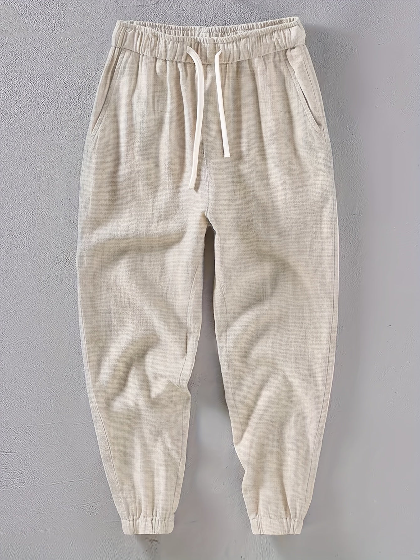 Pantaloni Din In Cu Buzunare Pentru Bărbați